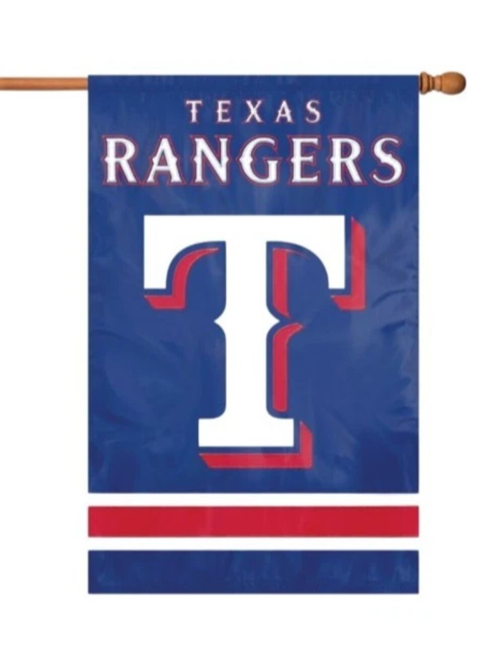 Texas Rangers Vertical Flag Indoor Outdoor 44” X 28” Embroidered Double Sided